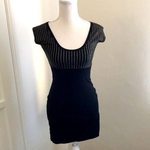 American Apparel Black and Gold Bodycon Mini Evening Dress Vintage (xs)